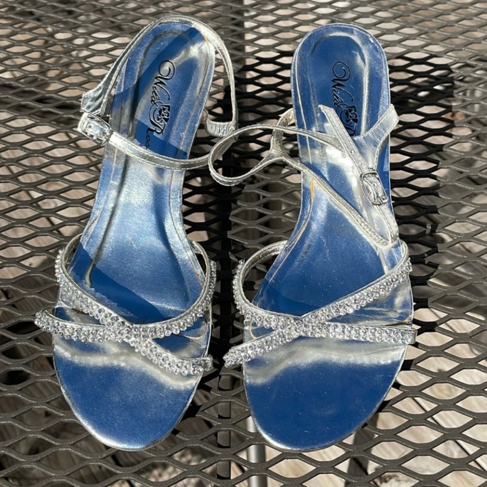 Silver Strappy Heels